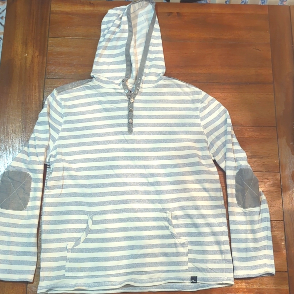 ELXR men's striped hooded long sleeve
